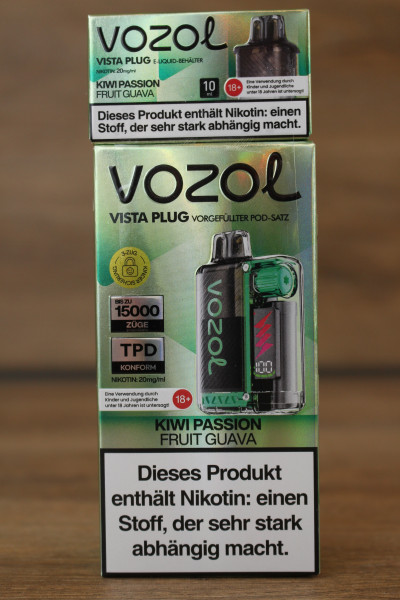 Vozol Vista Plug 15000 Züge Kiwi Passionfruit Guave