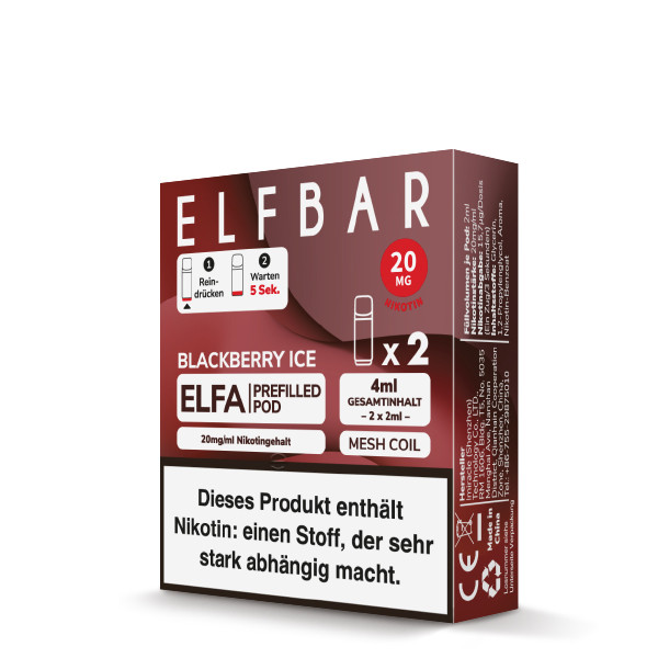 Elfbar ELFA CP Prefilled POD (2stk) - Blackberry Ice 20mg