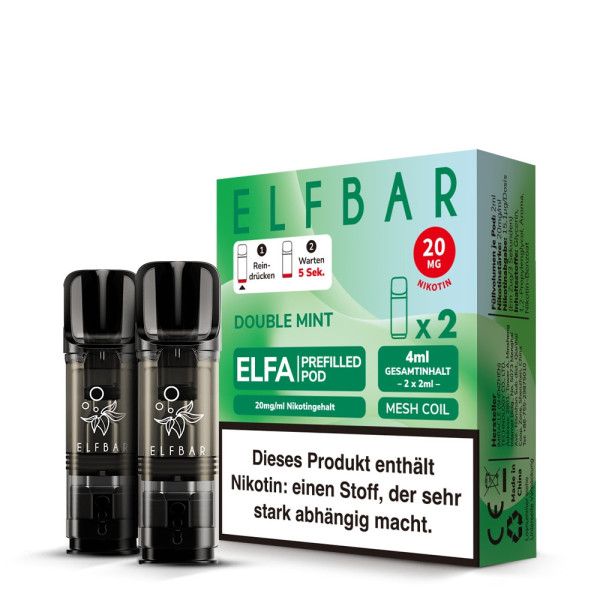 Elfbar ELFA CP Prefilled POD (2stk) - Double Mint 20mg