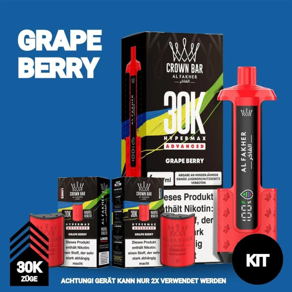 Crown Bar Al Fakher 30K Advanced Hypermax Bundle - Grape Berry