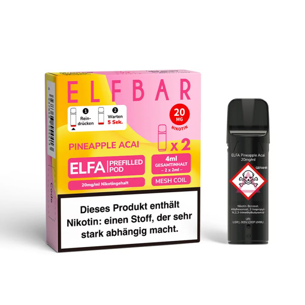 Elfbar ELFA CP Prefilled POD (2stk) - Pineapple Acai 20mg
