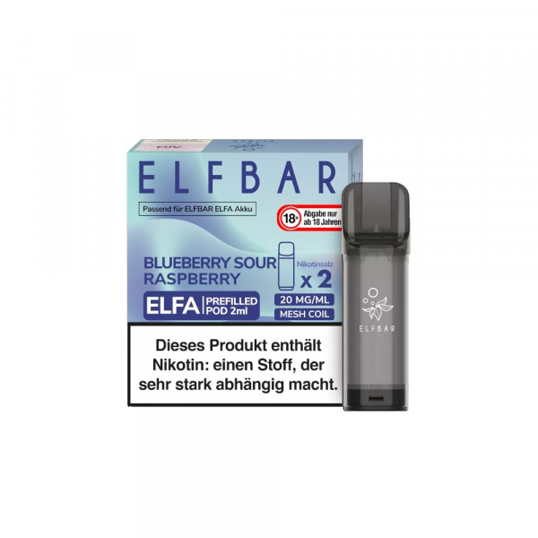 Elfbar ELFA CP Prefilled POD (2stk) - Blueberry Sour Raspberry 20mg