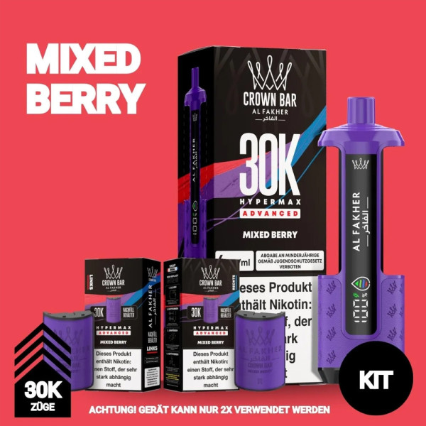 Crown Bar Al Fakher 30K Advanced Hypermax Bundle - Mixed Berry