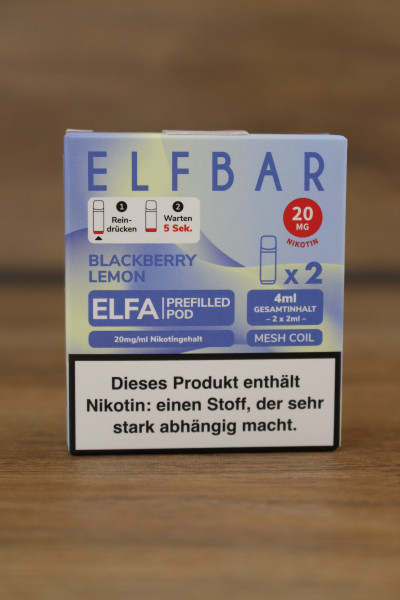 Elfbar ELFA CP Prefilled POD (2stk) - Blackberry Lemon 20mg