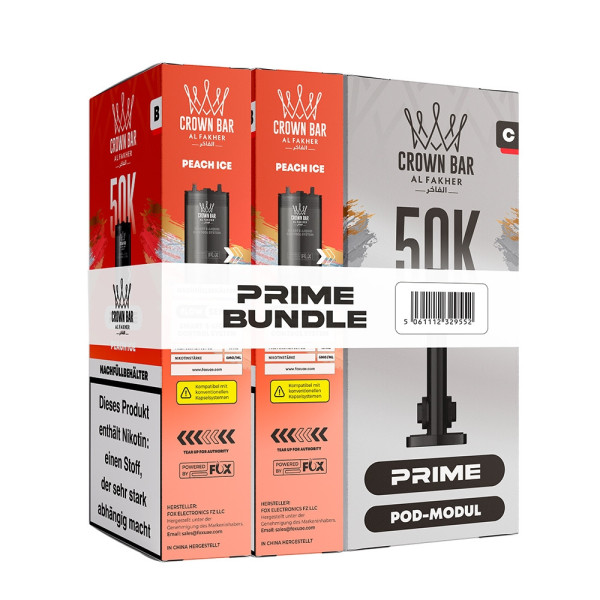 Crown Bar Al Fakher 50K Hypermai Prime - Peach Ice - Pod Bundle