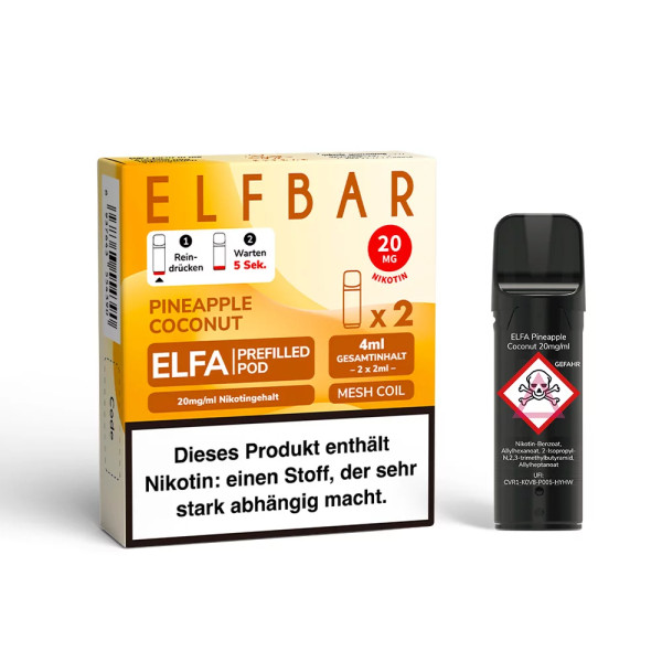 Elfbar ELFA CP Prefilled POD (2stk) - Pineapple Coconut 20mg