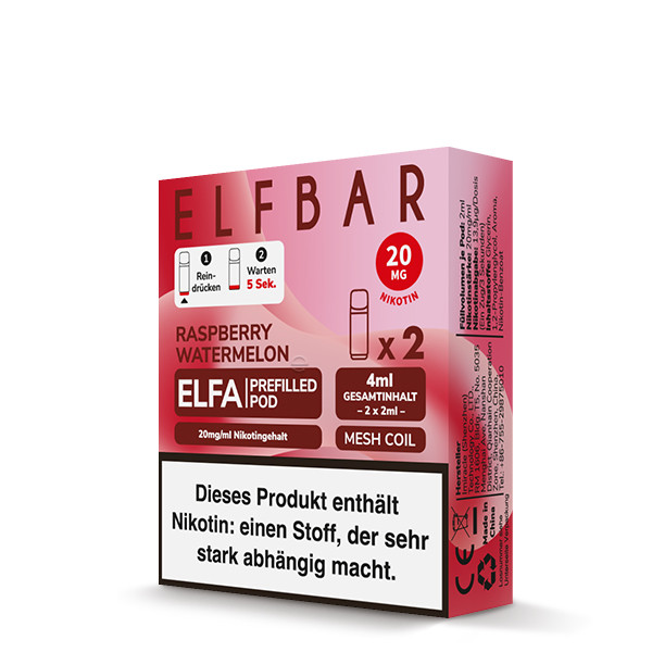 Elfbar ELFA CP Prefilled POD (2stk) - Raspberry Watermelon 20mg