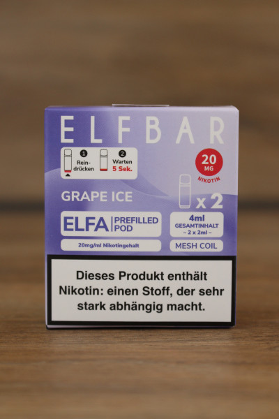Elfbar ELFA CP Prefilled POD (2stk) - Grape Ice 20mg