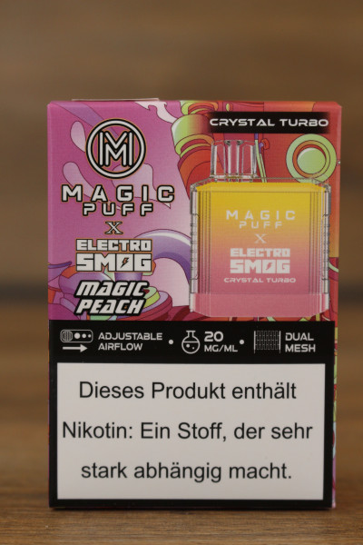 MAGIC PUFF X Electro Smog Crystal Turbo Magic Peach 600 Puffs