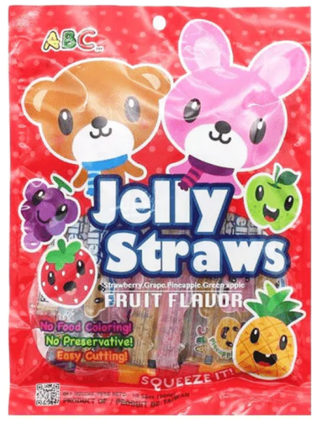 ABC Bear & Bunny Jelly Straws Fruit Flavor Gelee Strohalme 300g