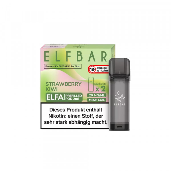 Elfbar ELFA CP Prefilled POD (2stk) - Strawberry Kiwi 20mg