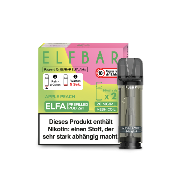 Elfbar ELFA CP Prefilled POD (2stk) - Apple Peach 20mg