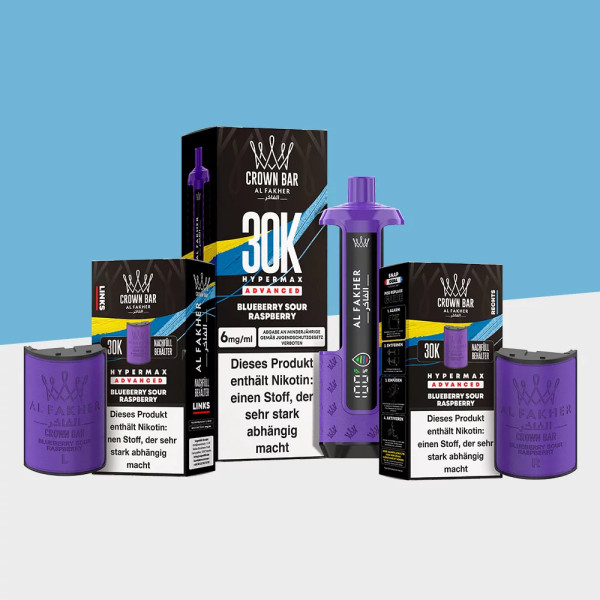 Crown Bar Al Fakher 30K Advanced Hypermax Bundle - Blueberry Sour Raspberry