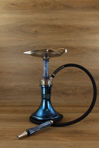 Ocean Hookah Kaif Small Steel - Topas - Blue Chrome