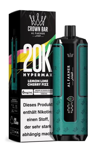 Crown Bar Al Fakher Hypermax 20000 Züge Lemon Lime Cherry Fizz